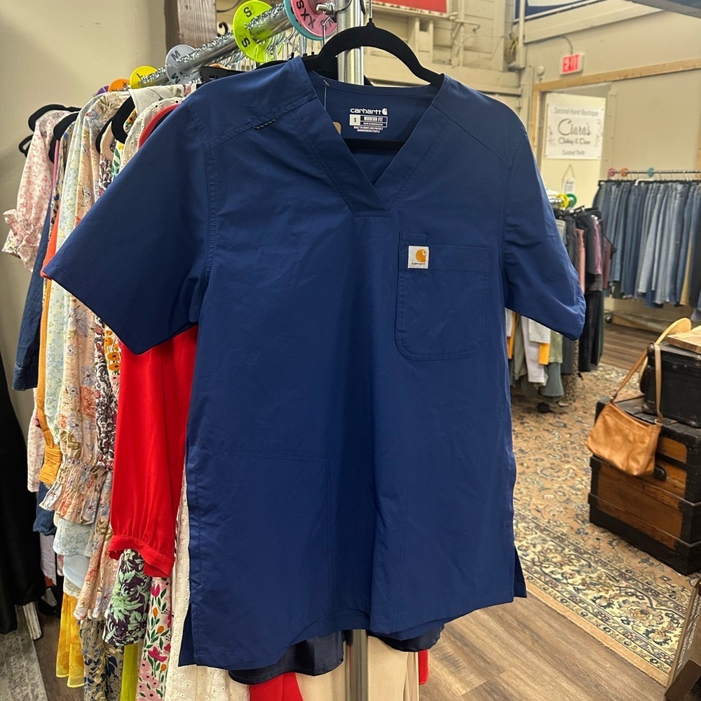 Carhartt scrub v neck tee men’s navy blue